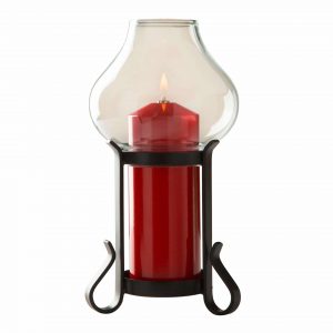 Lumina black with clear glass and red decorative cover