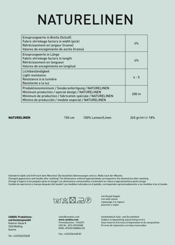 Product Data Sheet Naturelinen