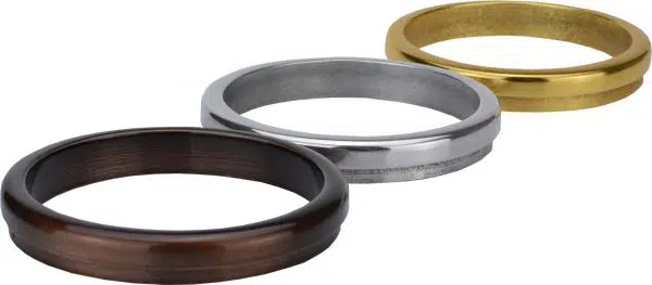 Tondo Rings gold, silver and copper