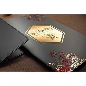 Foil embossing two colors glossy