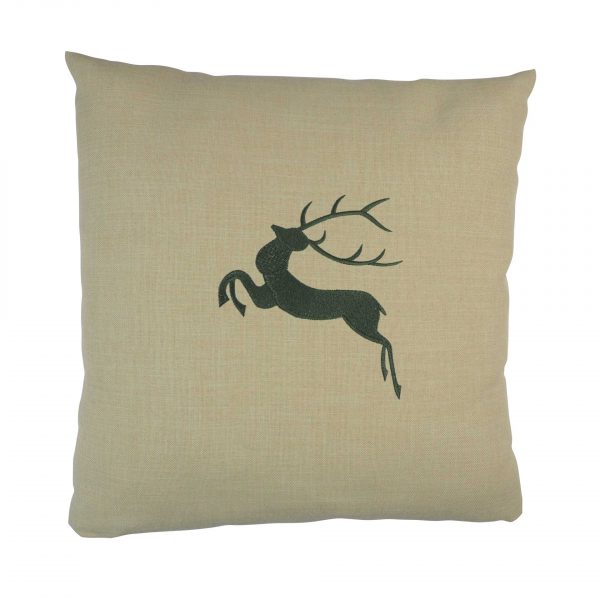 pillow slip with deer embroidery
