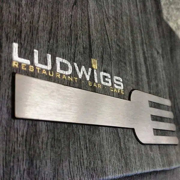 Logo printing and brushed steel
