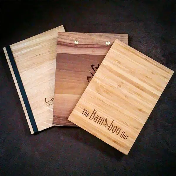 Bamboo wood menu