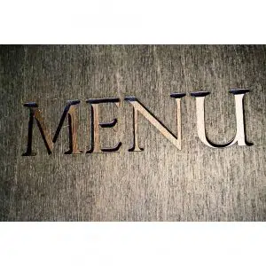 Wooden menu with logo milling