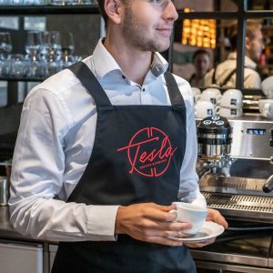 Waiter's apron without neckband from fabric Jara nero