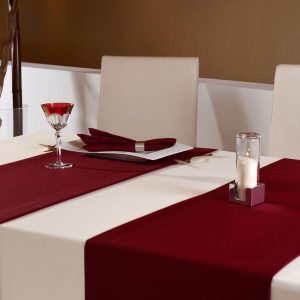 Sara matt bianca and bordeaux  with table lamp Schuko